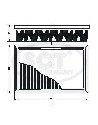 Фільтр повітряний Toyota Camry 2,0-2,5L 16- (SB 2287) SCT SCT Germany SB2287