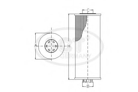 Фильтр масляный VW Golf V / Golf Plus 1.4 TSI (07-09) (SH 4025 P) SCT SCT Germany SH4025P