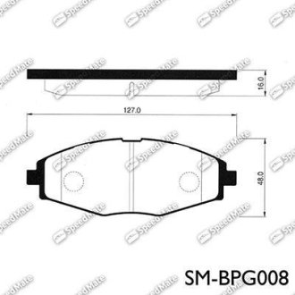 Колодка гальм. диск. DAEWOO LANOS 1.5 передн. (вир-во SPEEDMATE, Korea) SK SPEEDMATE SM-BPG008