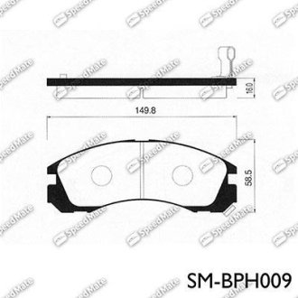 Колодки дискові гальмові HYUNDAI, MITSUBISHI LANCER, OUTLANDER передн. (вир-во SPEEDMATE, Korea) SK SPEEDMATE SM-BPH009