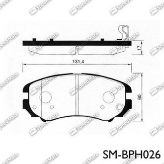 Колодки гальмівні дискові HYUNDAI TUCSON, KIA SPORTAGE передн. (вир-во SPEEDMATE, Korea) SK SPEEDMATE SM-BPH026