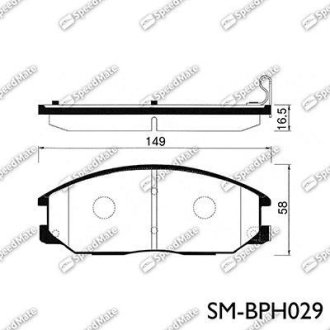 Колодки гальмівні дискові (F) HYUNDAI SANTA FE (вир-во SPEEDMATE, Korea) SK SPEEDMATE SM-BPH029