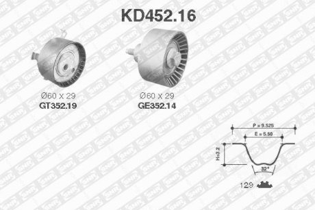 Комплект ремня ГРМ SNR NTN KD45216