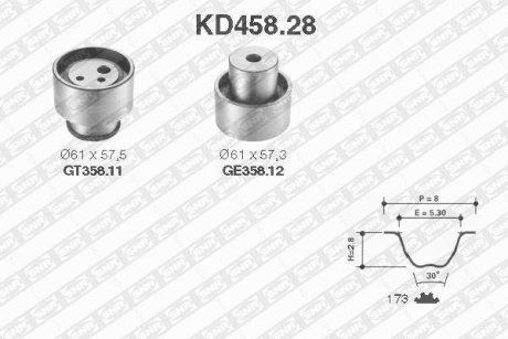 Роликовый модуль натяжителя ремня (ролик, ремень) SNR NTN KD458.28