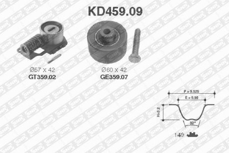 Роликовый модуль натяжителя ремня (ролик, ремень) SNR NTN KD459.09