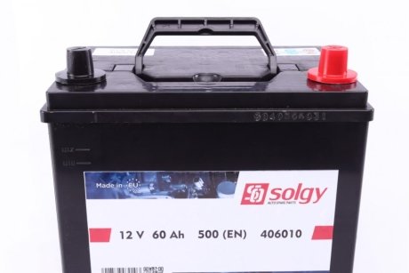 Аккумуляторная батарея 60Ah/500A (230x172x222/+R) Азия Solgy 406010