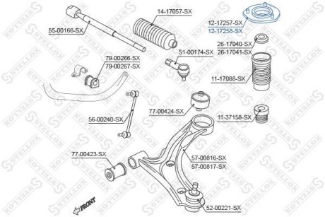 Опорна подушка перед. аморт. Suzuki Grand Vitara 05- STELLOX 12-17258-SX