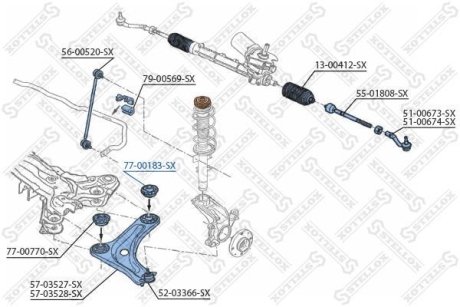 С/блок важеля перед. Citroen C3 02- STELLOX 77-00183-SX