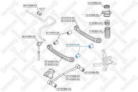 С/блок заднего поперечного рычага. Hyundai Accent II 1.3-1.6 00-05 STELLOX 87-51010-SX