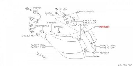 Клипса фонаря заднего SUBARU 909140012