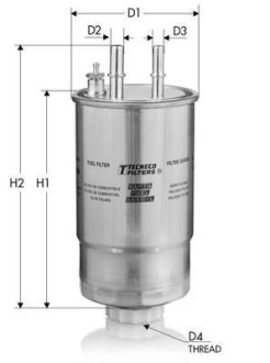 Фільтр паливний (M12X1,5) Fiat Grande Punto 1.3/1.9 MJTD 10/05- Tecneco GS24/01