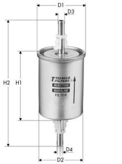 Фільтр паливний Chevrolet Aveo/Kalos 1.2/1.4 16V 09/02- Tecneco IN55/2