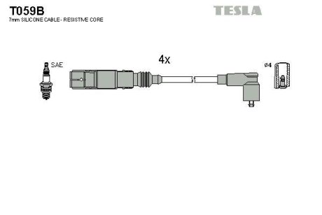 Комплект кабелей зажигания TESLA T059B