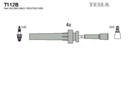 Комплект кабелів запалювання TESLA T112B