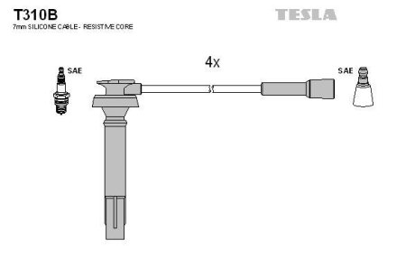 Комплект кабелей зажигания TESLA T310B