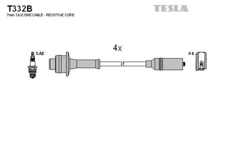 Комплект кабелів запалювання TESLA T332B