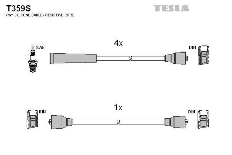 Провід свічковий 2121-21213 карб (силікон)) TESLA T359S