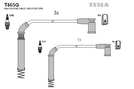 Комплект кабелей зажигания TESLA T465B