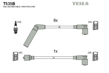 Комплект кабелей зажигания TESLA T535B