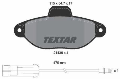 Комплект тормозных колодок, дисковый тормоз TEXTAR 2143603