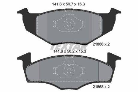 Тормозные колодки дисковые перед. VW Polo 95-02, Golf III, Vento 91-98 /Seat Cordoba, Ibiza 99-02 TEXTAR 2186601