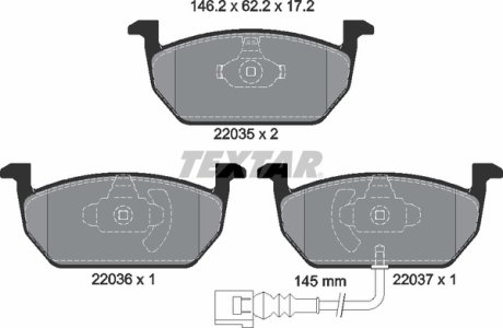 Комплект тормозных колодок TEXTAR 2203501