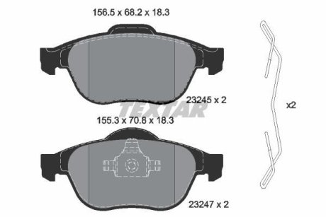 Комплект тормозных колодок, дисковый тормоз TEXTAR 2324502 (фото 1)