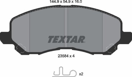 Комплект гальмівних колодок TEXTAR 2358403