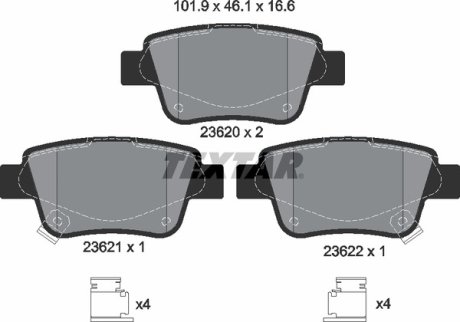 Комплект гальмівних колодок TEXTAR 2362002