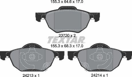 Комплект гальмівних колодок TEXTAR 2372001