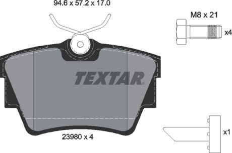 Комплект тормозных колодок TEXTAR 2398001