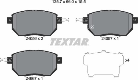 Тормозные колодки дисковые TEXTAR 2405601