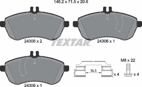 Комплект тормозных колодок TEXTAR 2430601