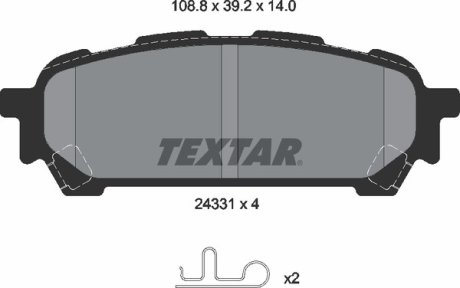 Комплект тормозных колодок TEXTAR 2433101