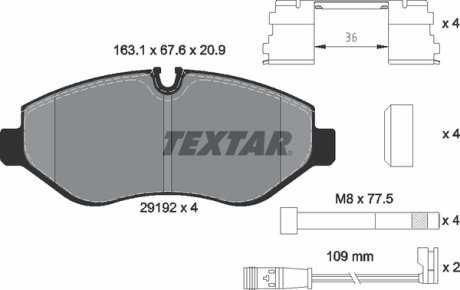 Комплект тормозных колодок TEXTAR 2919202