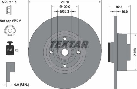 Диск тормозной TEXTAR 92154503