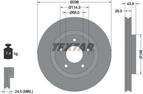 Диск тормозной TEXTAR 92167403