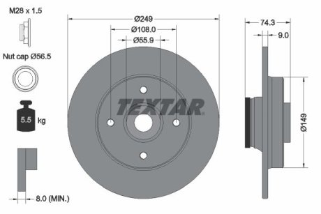 Диск гальмівний TEXTAR 92194103