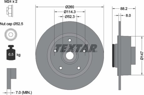 Диск тормозной TEXTAR 92195903