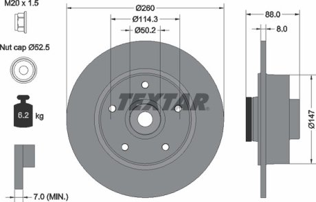 Диск гальмівний TEXTAR 92196003