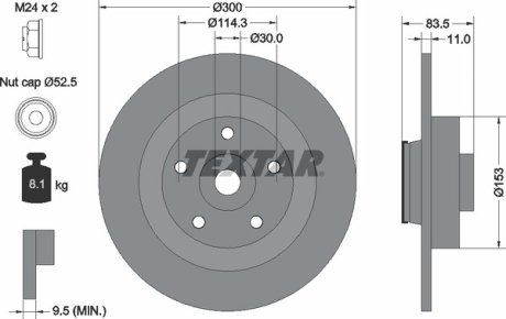 Диск тормозной TEXTAR 92233103