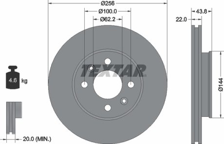 Диск тормозной TEXTAR 92237903