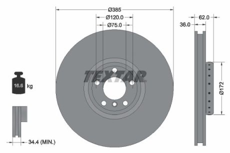 Диск гальмівний TEXTAR 92266525 (фото 1)