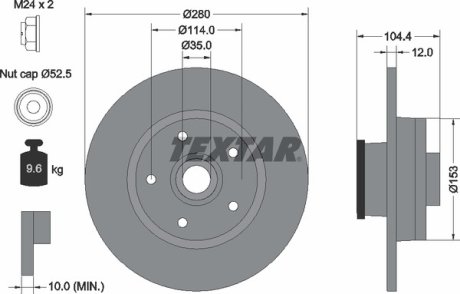 Диск тормозной TEXTAR 92268903