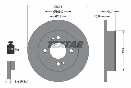 TARCZA HAM. HYUNDAI T. I10 1,0-1,2 13- TEXTAR 92291603