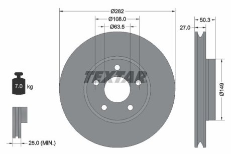 Диск тормозной TEXTAR 92303405