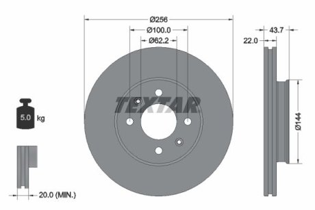 Диск тормозной TEXTAR 92304603