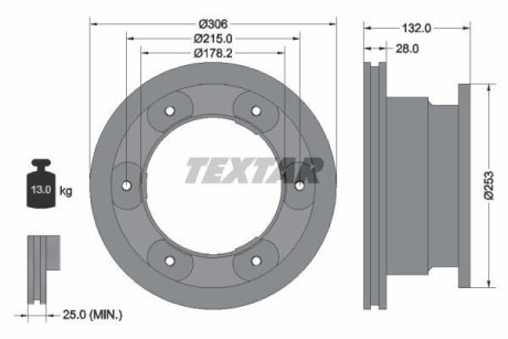 Диск тормозной TEXTAR 93177703