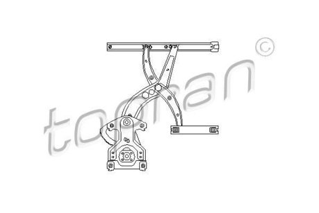 Склопідіймач передній правий / VW Passat 88~96 TOPRAN / HANS PRIES 103591