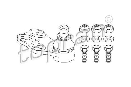 Несущий / направляющий шарнир TOPRAN / HANS PRIES 104407